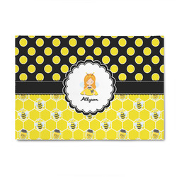 Honeycomb, Bees & Polka Dots 4' x 6' Patio Rug (Personalized)