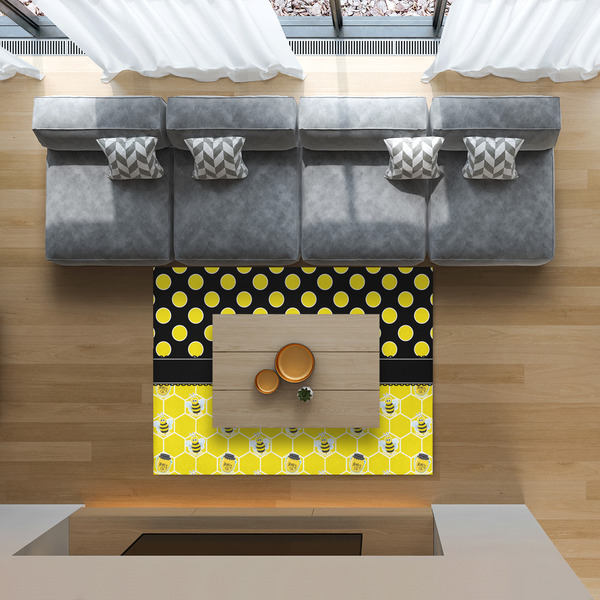Honeycomb, Bees & Polka Dots 5'x7' Indoor Area Rugs - IN CONTEXT