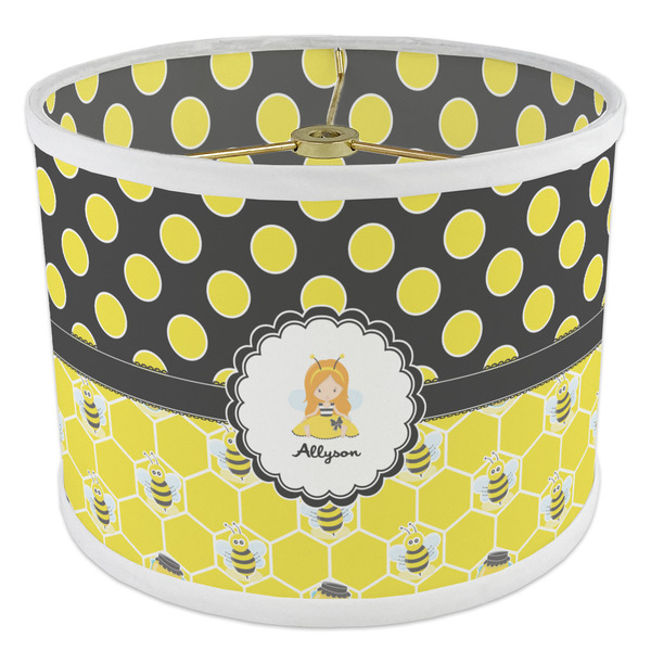 Honeycomb, Bees & Polka Dots 8" Drum Lampshade - ANGLE Poly-Film
