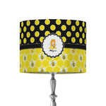 Honeycomb, Bees & Polka Dots 8" Drum Lamp Shade - Fabric (Personalized)