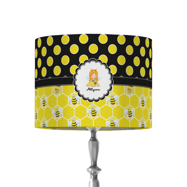 Custom Honeycomb, Bees & Polka Dots 8" Drum Lamp Shade - Fabric (Personalized)