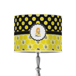 Honeycomb, Bees & Polka Dots 8" Drum Lamp Shade - Poly-film (Personalized)