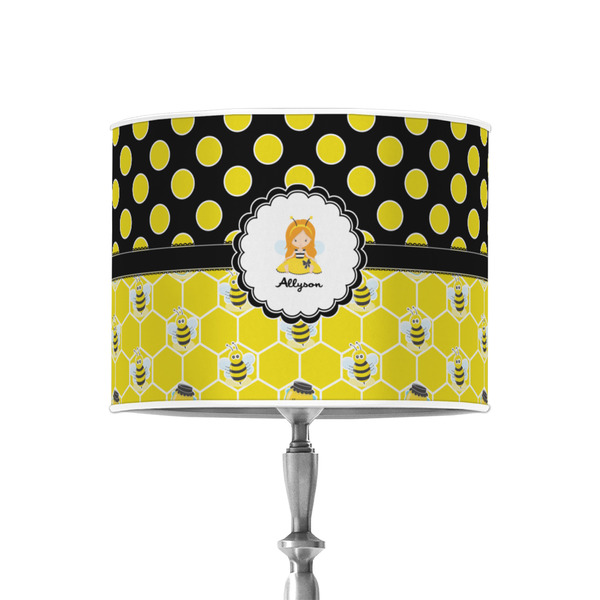Custom Honeycomb, Bees & Polka Dots 8" Drum Lamp Shade - Poly-film (Personalized)
