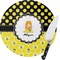 Honeycomb, Bees & Polka Dots 8 Inch Small Glass Cutting Board
