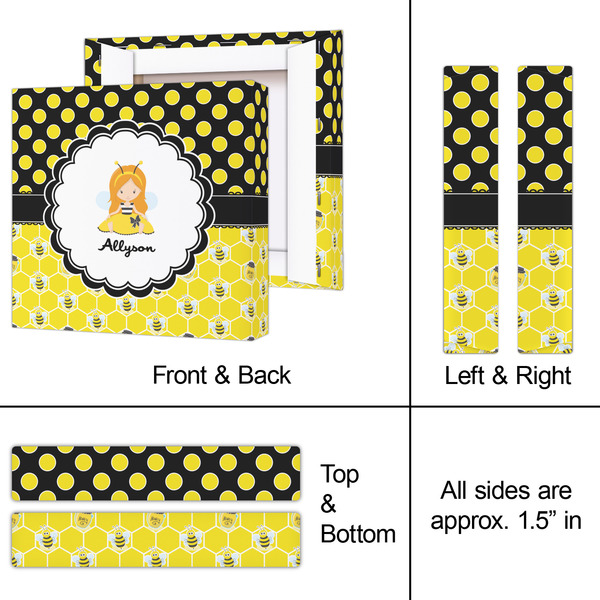 Honeycomb, Bees & Polka Dots 8x8 - Canvas Print - Approval