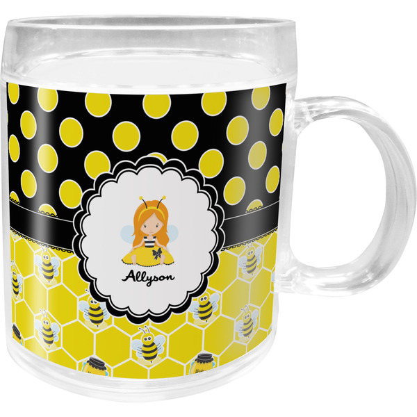 Custom Honeycomb, Bees & Polka Dots Acrylic Kids Mug (Personalized)