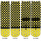 Honeycomb, Bees & Polka Dots Adult Crew Socks - Double Pair - Front and Back - Apvl