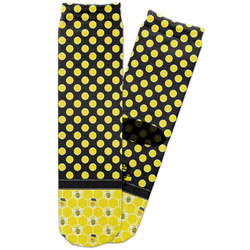 Honeycomb, Bees & Polka Dots Adult Crew Socks (Personalized)