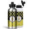 Honeycomb, Bees & Polka Dots Aluminum Water Bottles - MAIN (white &silver)