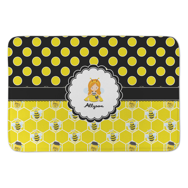 Custom Honeycomb, Bees & Polka Dots Anti-Fatigue Kitchen Mat (Personalized)
