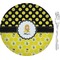 Honeycomb, Bees & Polka Dots 8" Glass Appetizer / Dessert Plates - Single or Set (Personalized)