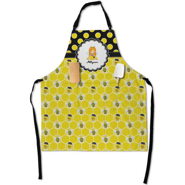 Honeycomb, Bees & Polka Dots Apron - Flat with Props (MAIN)