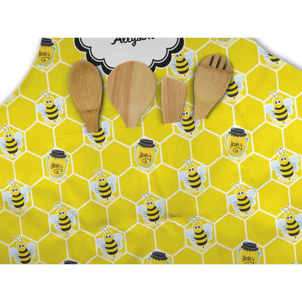 Honeycomb, Bees & Polka Dots Apron - Pocket Detail with Props