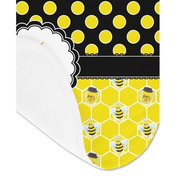 Honeycomb, Bees & Polka Dots Baby Bib - AFT detail