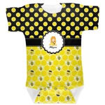 Honeycomb, Bees & Polka Dots Baby Bodysuit 3-6 (Personalized)