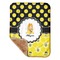 Honeycomb, Bees & Polka Dots Baby Sherpa Blanket - Corner Showing Soft