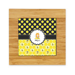 Honeycomb, Bees & Polka Dots Bamboo Trivet with Ceramic Tile Insert (Personalized)