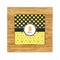 Honeycomb, Bees & Polka Dots Bamboo Trivet with 6" Tile - FRONT