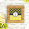 Honeycomb, Bees & Polka Dots Bamboo Trivet with 6" Tile - LIFESTYLE