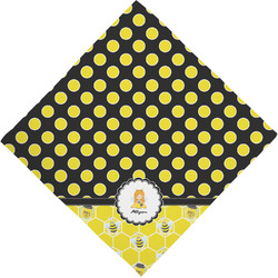 Honeycomb, Bees & Polka Dots Dog Bandana Scarf w/ Name or Text