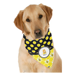 Honeycomb, Bees & Polka Dots Dog Bandana Scarf w/ Name or Text