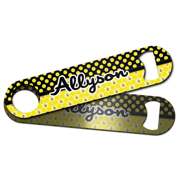 Honeycomb, Bees & Polka Dots Bar Bottle Opener - Main