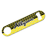 Honeycomb, Bees & Polka Dots Bar Bottle Opener - White w/ Name or Text
