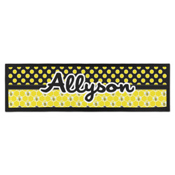 Honeycomb, Bees & Polka Dots Bar Mat - Large (Personalized)