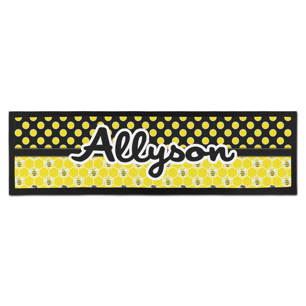 Custom Honeycomb, Bees & Polka Dots Bar Mat (Personalized)