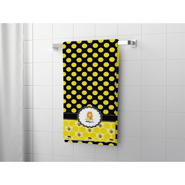 Honeycomb, Bees & Polka Dots Bath Towel - LIFESTYLE