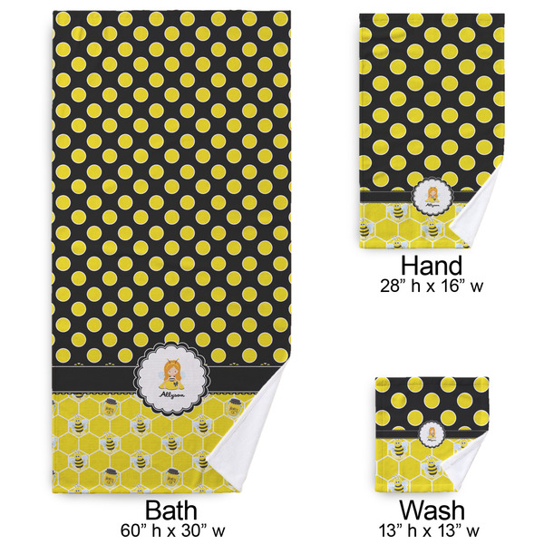 Honeycomb, Bees & Polka Dots Bath Towel Sets - 3-piece - Approval