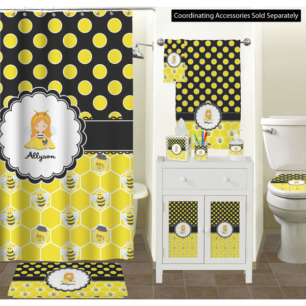 Honeycomb, Bees & Polka Dots Bathroom Scene