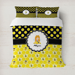 Honeycomb, Bees & Polka Dots Duvet Cover (Personalized)