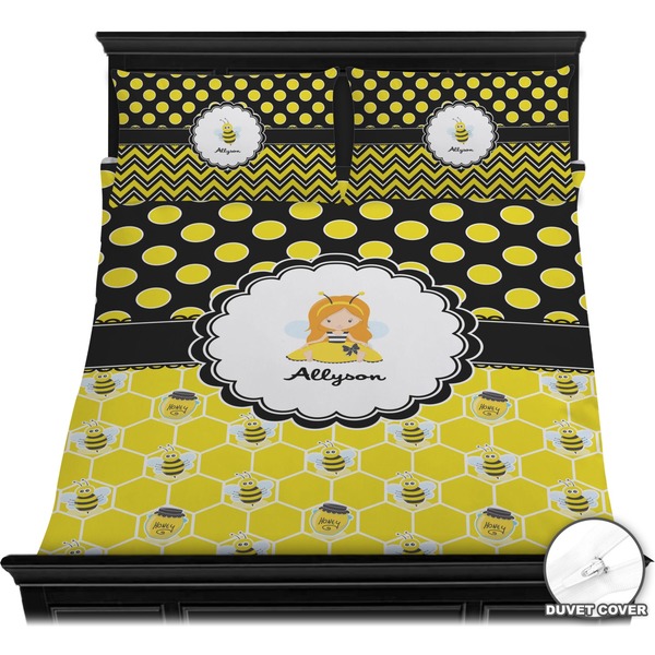 Honeycomb, Bees & Polka Dots Bedding Set (Queen) - Duvet