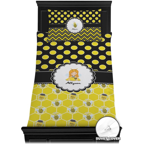 Honeycomb, Bees & Polka Dots Bedding Set (Twin) - Duvet