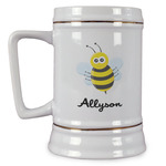 Honeycomb, Bees & Polka Dots Beer Stein (Personalized)