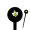 Honeycomb, Bees & Polka Dots Black Plastic 4" Food Pick - Round - Closeup