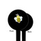 Honeycomb, Bees & Polka Dots Black Plastic 4" Food Pick - Round - Single Sided - Front & Back