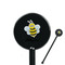 Honeycomb, Bees & Polka Dots Black Plastic 5.5" Stir Stick - Round - Closeup