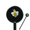 Honeycomb, Bees & Polka Dots 5.5" Round Plastic Stir Sticks - Black - Single Sided (Personalized)