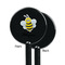 Honeycomb, Bees & Polka Dots Black Plastic 5.5" Stir Stick - Single Sided - Round - Front & Back