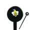 Honeycomb, Bees & Polka Dots Black Plastic 7" Stir Stick - Round - Closeup