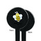 Honeycomb, Bees & Polka Dots Black Plastic 7" Stir Stick - Single Sided - Round - Front & Back