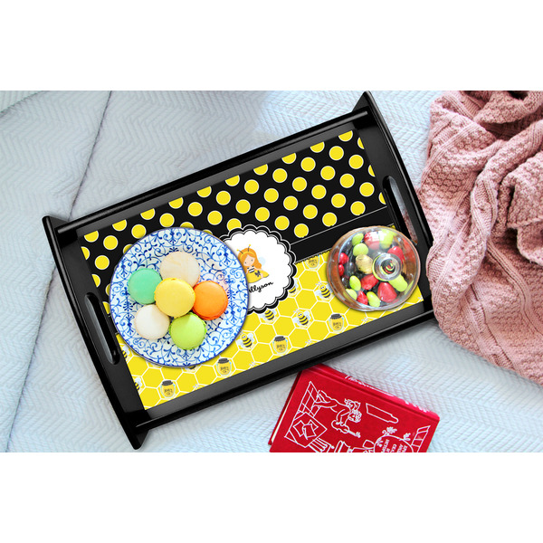 Honeycomb, Bees & Polka Dots Black Tray - Lifestyle (UPDATED)