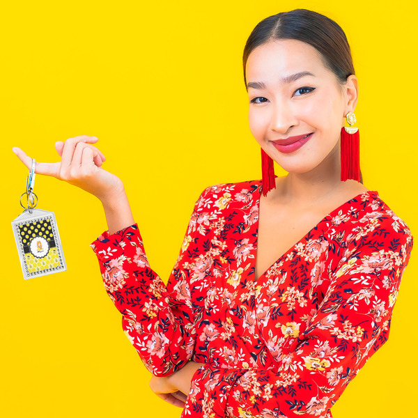 Honeycomb, Bees & Polka Dots Bling Keychain - LIFESTYLE
