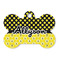 Honeycomb, Bees & Polka Dots Bone Shaped Dog ID Tag - Large - Front