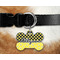 Honeycomb, Bees & Polka Dots Bone Shaped Dog Tag on Collar & Dog