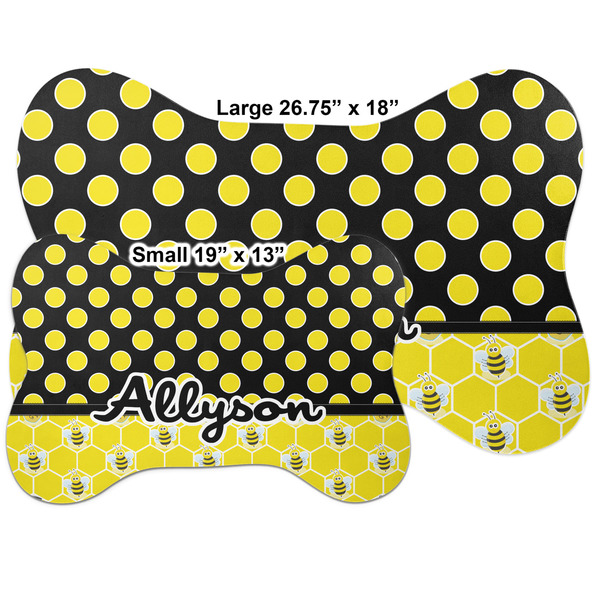 Honeycomb, Bees & Polka Dots Bone Shaped Mat Comparison