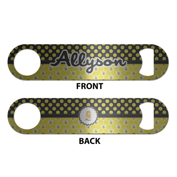 Honeycomb, Bees & Polka Dots Bottle Opener - Front & Back