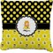 Honeycomb, Bees & Polka Dots Burlap Pillow 16"